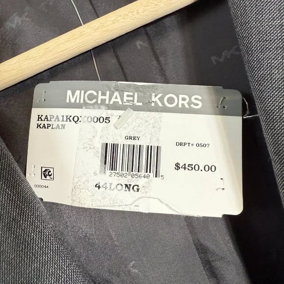 Michael Kors Wool Sport Coat Dinner Jacket Blazer Men 44L Gray Career Formal NWT